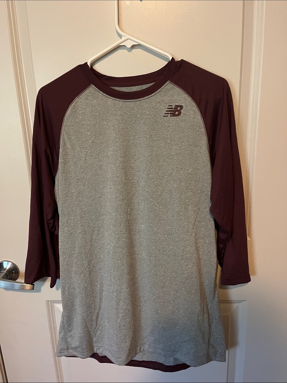 New Balance Grey & Maroon Baseball Tshirt